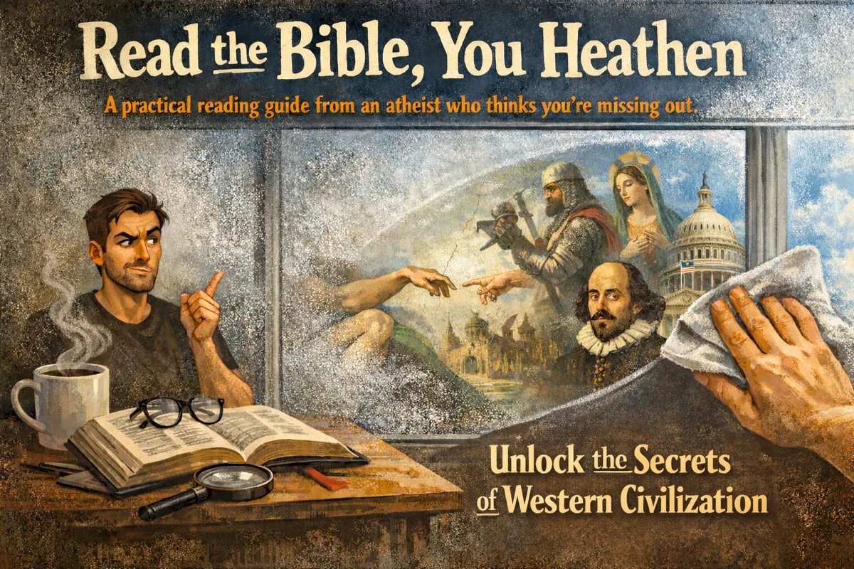Illustration for "Read the Bible, You Heathen"
